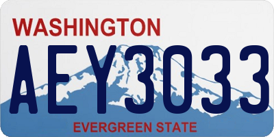WA license plate AEY3033