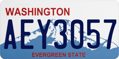 WA license plate AEY3057