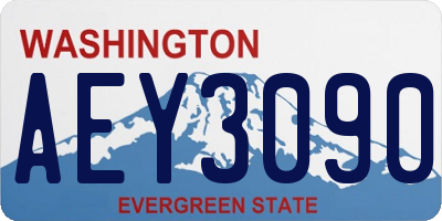 WA license plate AEY3090