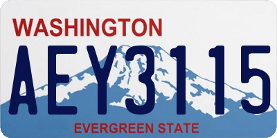 WA license plate AEY3115
