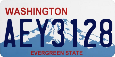 WA license plate AEY3128