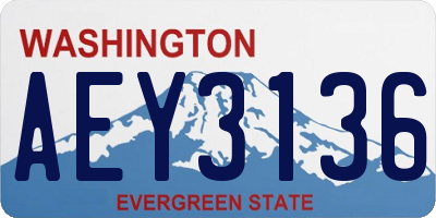 WA license plate AEY3136