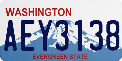 WA license plate AEY3138