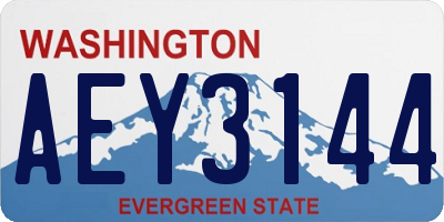 WA license plate AEY3144