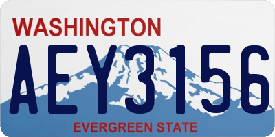 WA license plate AEY3156