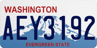 WA license plate AEY3192
