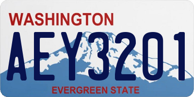 WA license plate AEY3201