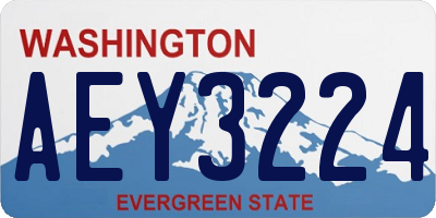 WA license plate AEY3224