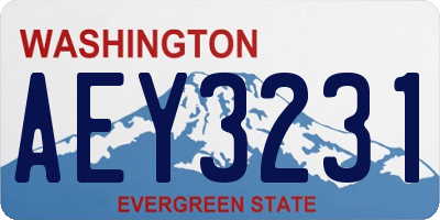 WA license plate AEY3231