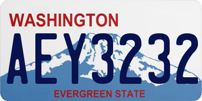 WA license plate AEY3232