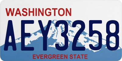 WA license plate AEY3258