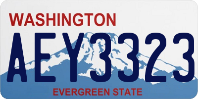 WA license plate AEY3323