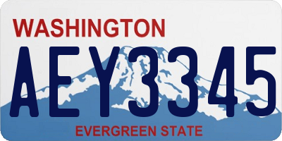 WA license plate AEY3345