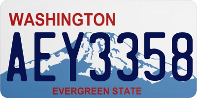 WA license plate AEY3358