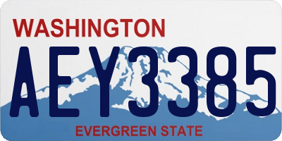 WA license plate AEY3385