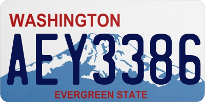 WA license plate AEY3386
