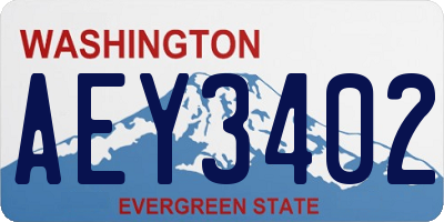 WA license plate AEY3402