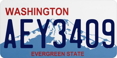 WA license plate AEY3409