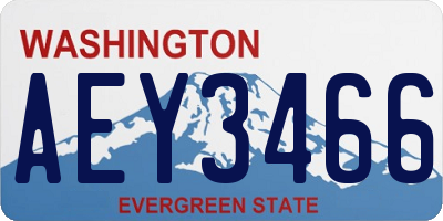 WA license plate AEY3466