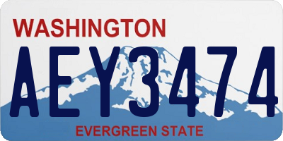 WA license plate AEY3474