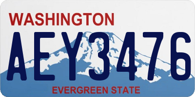 WA license plate AEY3476