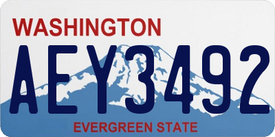 WA license plate AEY3492