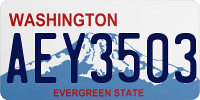 WA license plate AEY3503