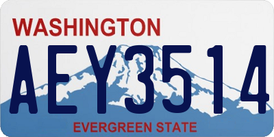 WA license plate AEY3514