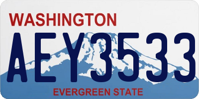 WA license plate AEY3533