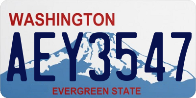 WA license plate AEY3547