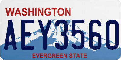 WA license plate AEY3560