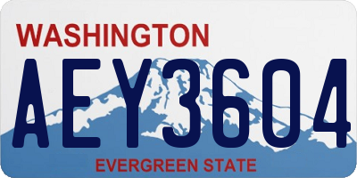 WA license plate AEY3604