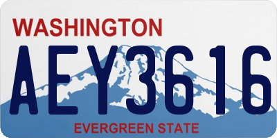 WA license plate AEY3616