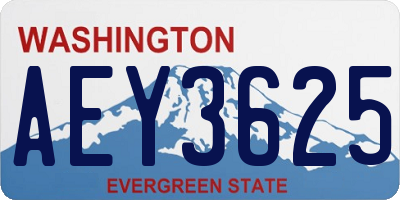 WA license plate AEY3625