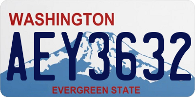 WA license plate AEY3632