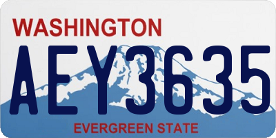 WA license plate AEY3635