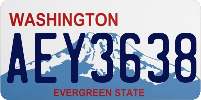 WA license plate AEY3638