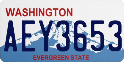 WA license plate AEY3653