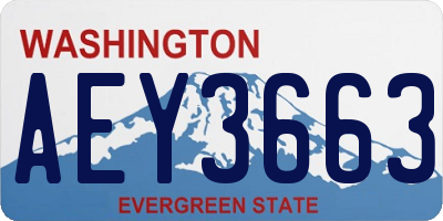 WA license plate AEY3663