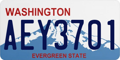WA license plate AEY3701