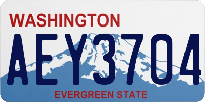 WA license plate AEY3704