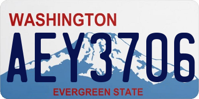 WA license plate AEY3706