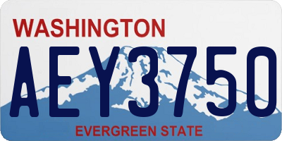 WA license plate AEY3750