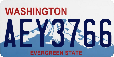 WA license plate AEY3766