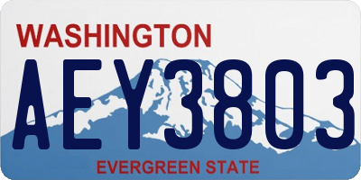 WA license plate AEY3803