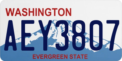 WA license plate AEY3807