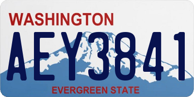WA license plate AEY3841