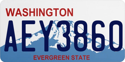 WA license plate AEY3860
