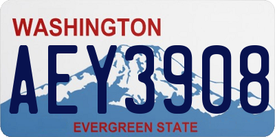 WA license plate AEY3908