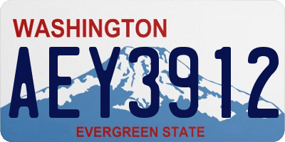 WA license plate AEY3912
